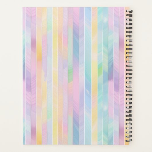 Personalisierte Pastel Pinselstriche Lehrstunde Planer (Rückseite)