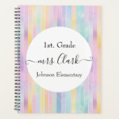 Personalisierte Pastel Pinselstriche Lehrstunde Planer (Vorderseite)