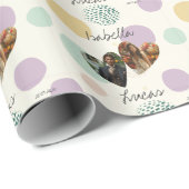 Personalisierte Pastel Polka Dot mit Fotos und Nam Geschenkpapier (Rolleneckpunkt)