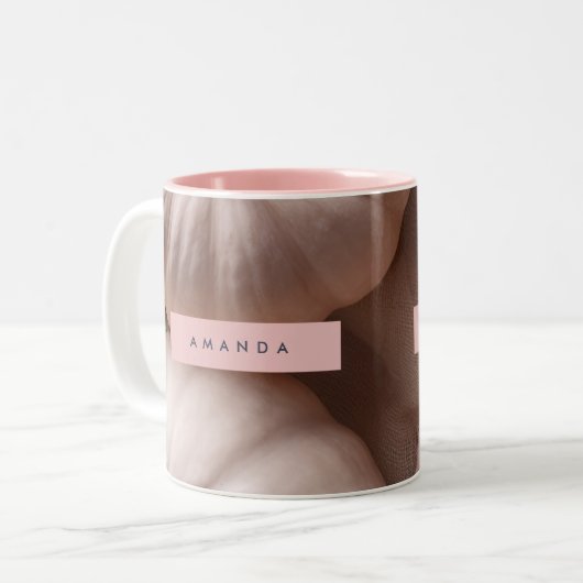 Personalisierte Pastel Pumpkin mit Goldsteg Zweifarbige Tasse (Vorderseite Links)