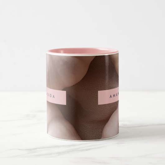 Personalisierte Pastel Pumpkin mit Goldsteg Zweifarbige Tasse (Mittel)