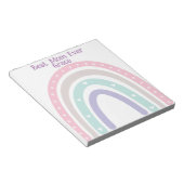 Personalisierte Pastel Rainbow Boho zurück in die Notizblock (angewinkelt)