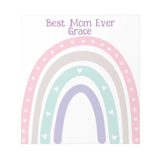 Personalisierte Pastel Rainbow Boho zurück in die Notizblock (Vorderseite)