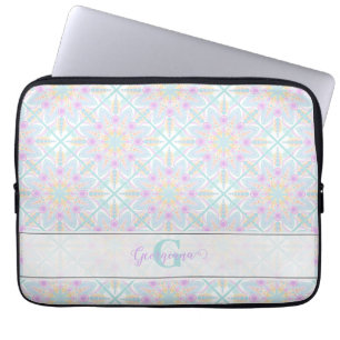 Personalisierte Pastel Rainbow Floral Mandala gete Laptopschutzhülle