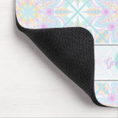 Personalisierte Pastel Rainbow Floral Mandala gete Mousepad (Ecke)