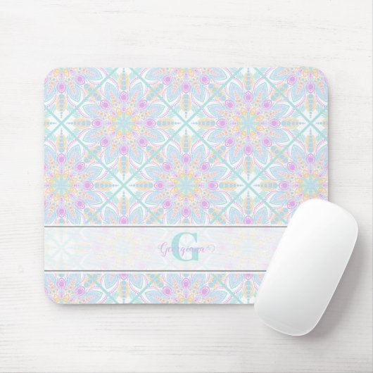 Personalisierte Pastel Rainbow Floral Mandala gete Mousepad (Mit Mouse)