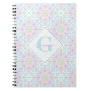 Personalisierte Pastel Rainbow Floral Mandala gete Notizblock