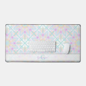 Personalisierte Pastel Rainbow Floral Mandala gete Schreibtischunterlage (Tastatur & Maus)