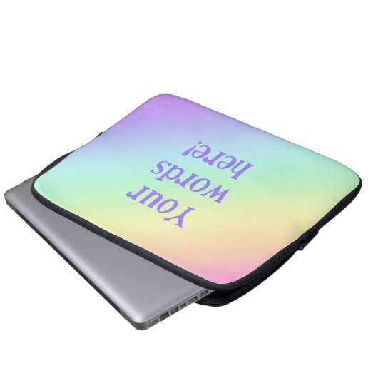 Personalisierte Pastel Rainbow Gradient Laptopschutzhülle (Vorne Knopf)