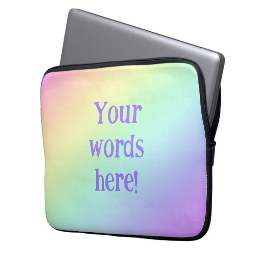 Personalisierte Pastel Rainbow Gradient Laptopschutzhülle (Vorderseite Links)