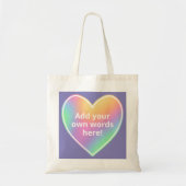 Personalisierte Pastel Rainbow Herztote Tasche (Vorne)