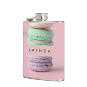 Personalisierte Pastel Rainbow Macaron Flachmann (Links)