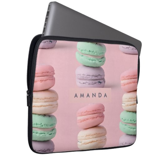 Personalisierte Pastel Rainbow Macaron Laptopschutzhülle (Vorne Rechts)