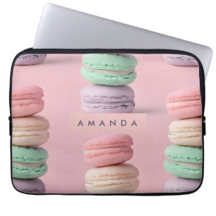 Personalisierte Pastel Rainbow Macaron Laptopschutzhülle