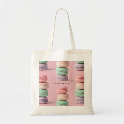 Personalisierte Pastel Rainbow Macaron Tragetasche (Vorne)