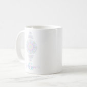 Personalisierte Pastel Rainbow Ornamental Dot Mand Kaffeetasse (Vorderseite Links)