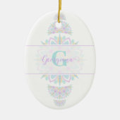 Personalisierte Pastel Rainbow Ornamental Dot Mand Keramik Ornament (Vorne)