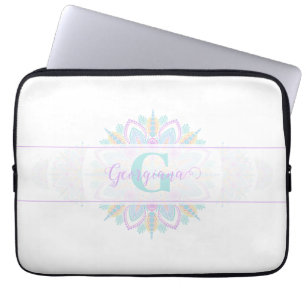 Personalisierte Pastel Rainbow Ornamental Dot Mand Laptopschutzhülle