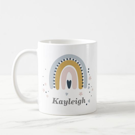 Personalisierte Pastel-Rainbow-Tasse Kaffeetasse (Links)