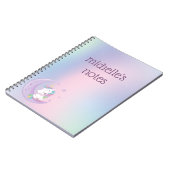 Personalisierte Pastel Rainbow Unicorn Notizblock (Linke Seite)