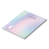 Personalisierte Pastel Rainbow Unicorn Notizblock (Rotiert)