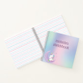 Personalisierte Pastel Rainbow Unicorn Notizblock (Innenseite)
