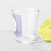 Personalisierte Pastel Rosa Glitzer Shotglas Schnapsglas (Rechts)
