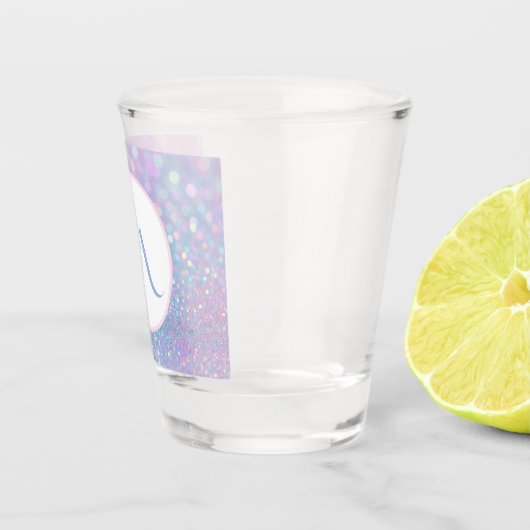 Personalisierte Pastel Rosa Glitzer Shotglas Schnapsglas (Rechts)