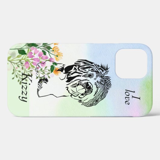 Personalisierte Pastel Shih Tzu Apple iPhone Case (Rückseite (Horizontal))