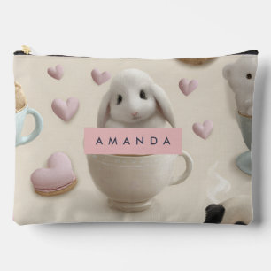 Personalisierte Pastel Sweet Bunny im Teacup Muste Zubehörtasche