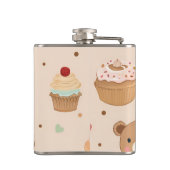 Personalisierte Pastel Teddy Bear und Donut Desser Flachmann (Rückseite)