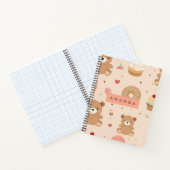 Personalisierte Pastel Teddy Bear und Donut Desser Notizblock (Innenseite)
