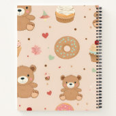 Personalisierte Pastel Teddy Bear und Donut Desser Notizblock (Rückseite)