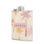 Personalisierte Pastel Tropical Sunset Palm Tree Flachmann (Links)