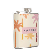 Personalisierte Pastel Tropical Sunset Palm Tree Flachmann (Rechts)