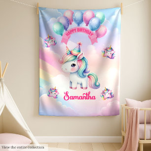 Personalisierte Pastel Unicorn Blanket Girls Gebur Fleecedecke