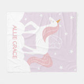 Personalisierte Pastel Unicorn Fleece Blanket (Vorderseite (Horizontal))