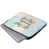 Personalisierte Pastel Wasserfarbe Botanischer Nam Laptopschutzhülle (Vorne Knopf)