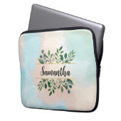 Personalisierte Pastel Wasserfarbe Botanischer Nam Laptopschutzhülle (Vorderseite Links)