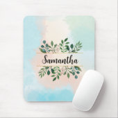Personalisierte Pastel Wasserfarbe Botanischer Nam Mousepad (Mit Mouse)