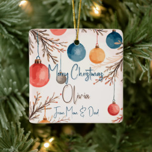 Personalisierte Pastel Wasserfarben Ornament