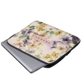 Personalisierte Pastelfarben Blume Laptopschutzhülle (Vorne Knopf)