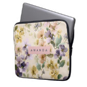 Personalisierte Pastelfarben Blume Laptopschutzhülle (Vorderseite Links)
