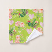 Personalisierte Pastelkaktus Badhandtuch Set (Waschlappen)