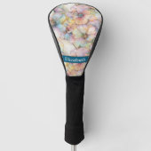 Personalisierte Pastell-Alkohol-Tinte-Blumen Golf Headcover (Vorderseite)