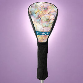 Personalisierte Pastell-Alkohol-Tinte-Blumen Golf Headcover