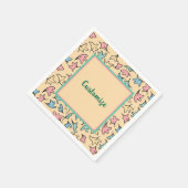 Personalisierte Pastell-Blätter Gelb Serviette (Ecke)