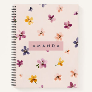 Personalisierte Pastell-Blumenmuster in sanften Fa Notizblock