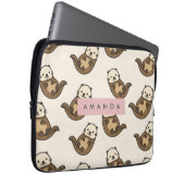 Personalisierte Pastell-Charming-Katzenmuster Laptopschutzhülle (Vorne Rechts)