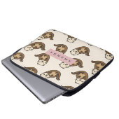 Personalisierte Pastell-Charming-Katzenmuster Laptopschutzhülle (Vorne Knopf)